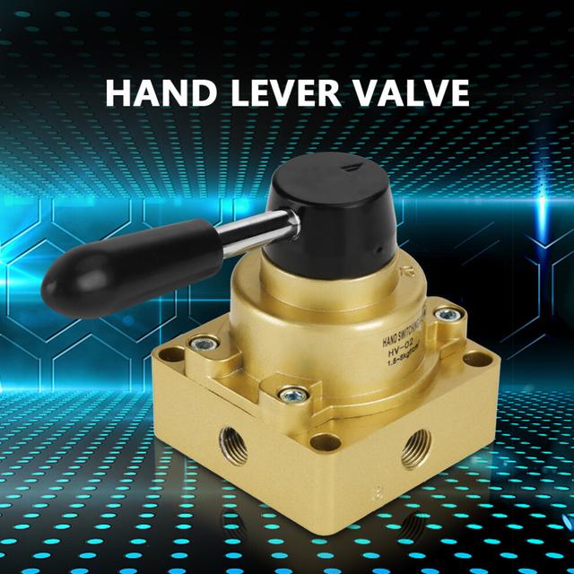 Easy Maintenance Air Lever Valve HV-02 1/4" Port 3 Positions 4 Ways