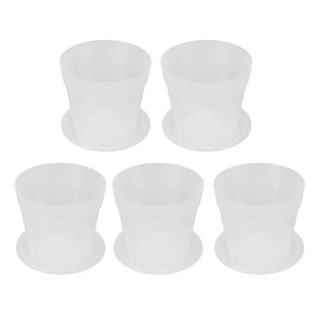 5pcs Clear Plastic Orchid Pots with Drainage, 120mm (4.7in)