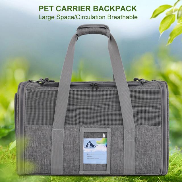 Breathable Pet Bag with Large Opening & Removable Buckle for Travel