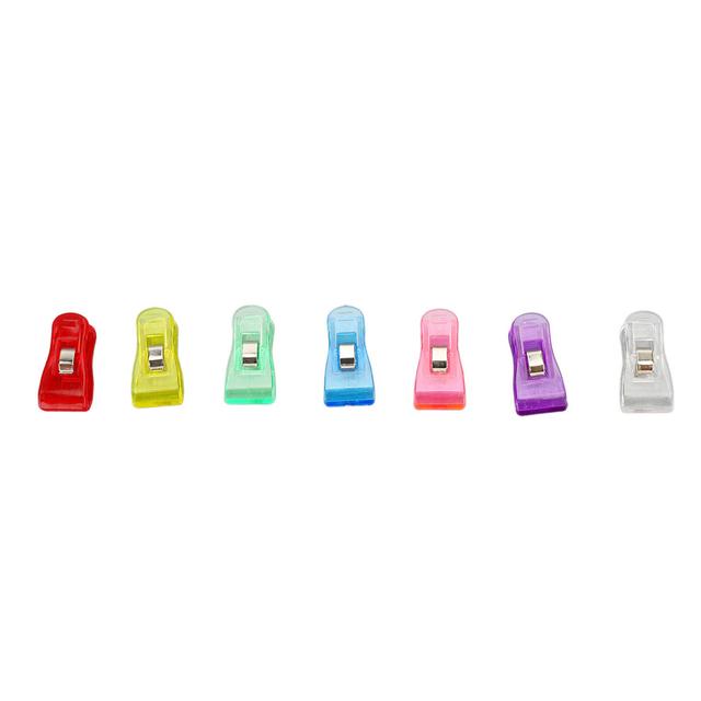 100 Pcs Colorful Clear Plastic Clips, 3.6 x 1.8cm, Home & Office Use