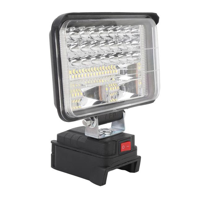 LED Work Light with 2 USB Ports, 48 LEDs, 17x11cm Outdoor Floodlight