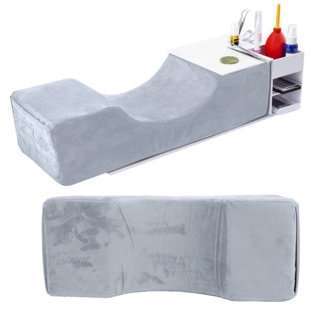 Velvet Eyelash Extension Pillow U Shape Ergonomic Gray