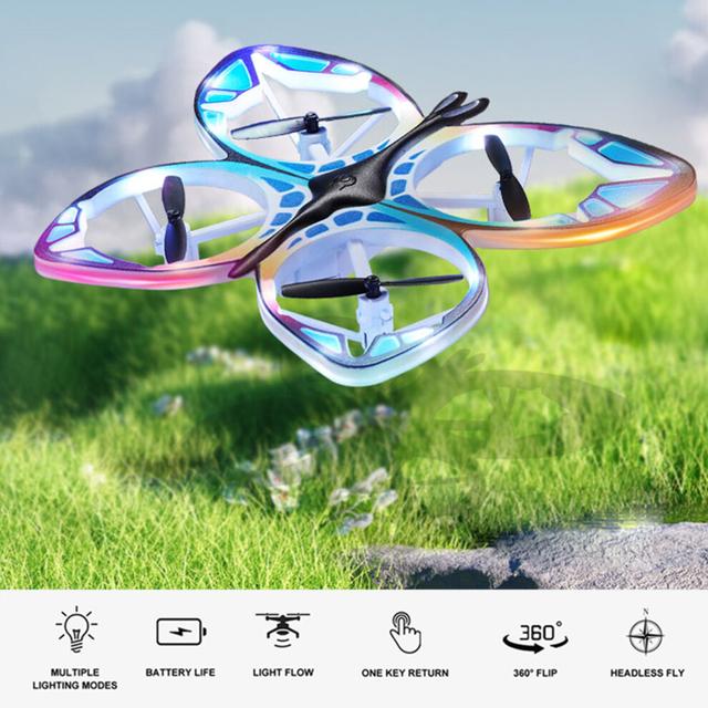 Mini Drone for Kids with Colorful Lights, 3D Flip, 2 Batteries, 20cm
