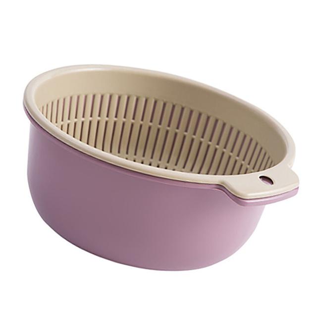 Double Layer Plastic Strainer Colander Bowl for Veggie Washing