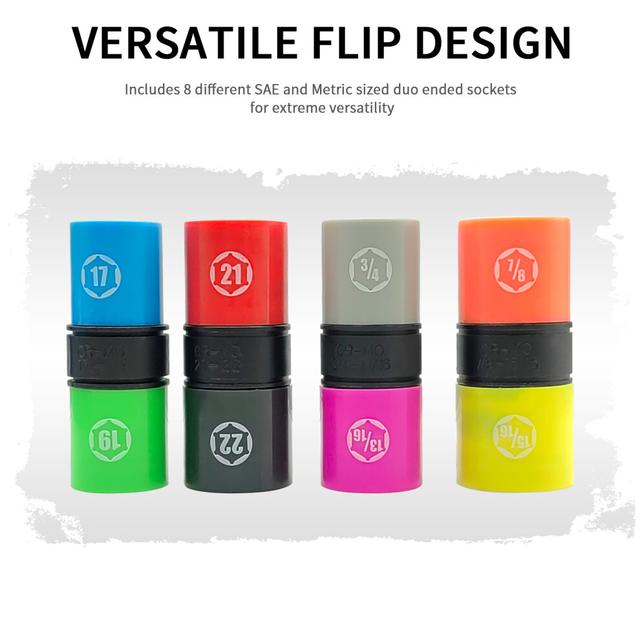 1/2-Inch Drive Impact Socket Set 6Pcs, CR-MO, SAE & Metric, Blue