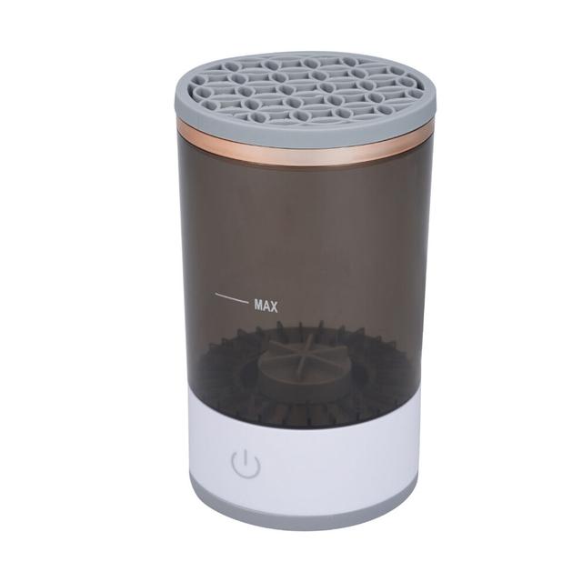 Electric Makeup Brush Cleaner Machine 7000rpm USB Portable 16cm Black Gray