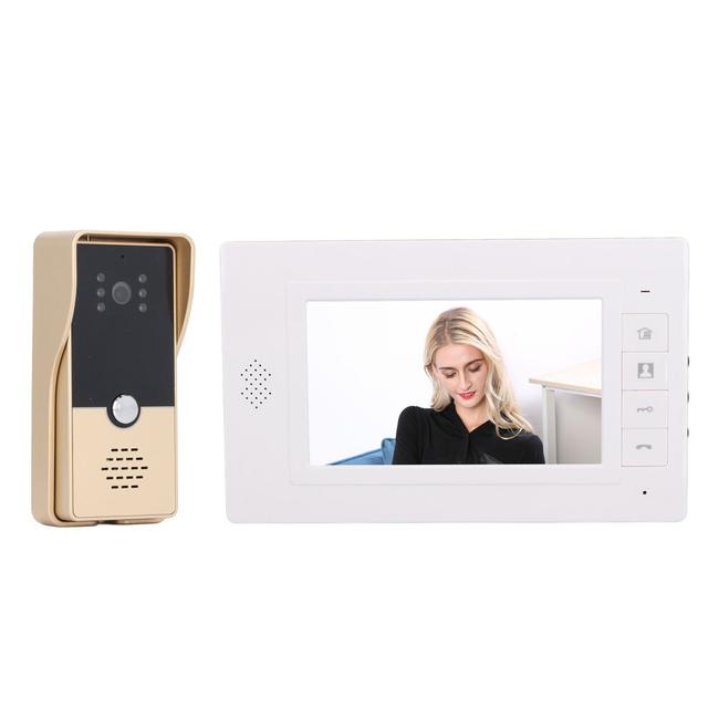 Wired 7" HD Video Intercom System with Camera & Monitor for Home Apartment