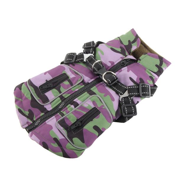 Warm Dog Jacket Windproof Thickened Winter Coat with Reflective Chest Strap M