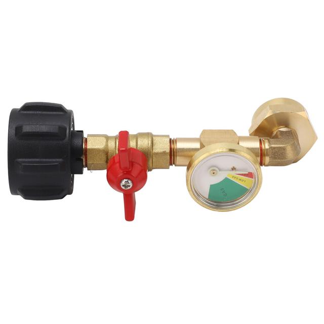 Propane Refill Adapter with Pressure Gauge and On