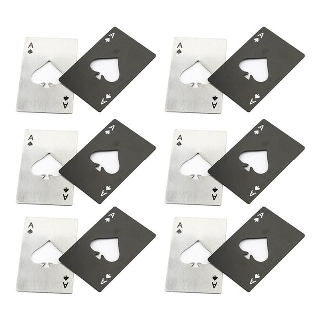 12 Pcs Stainless Steel Poker-Shaped Bottle Openers, Portable, 8x5.5cm