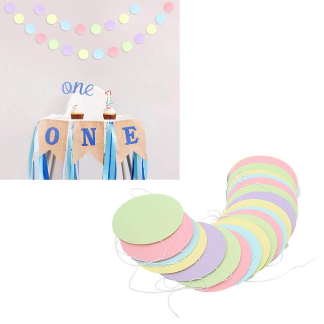 Pastel Color Circle Dot Garlands - 5Pcs Set for Vibrant Event Decor