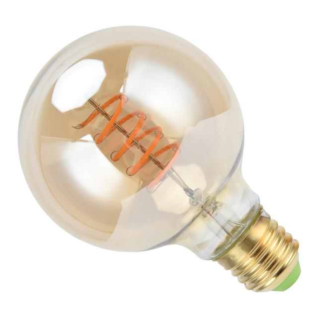 4W Vintage LED Bulb E27 Flexible Filament Lamp Holder Warm Gold Light for Home