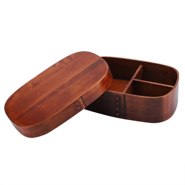 Handcrafted 18x12x5.5cm Natural Wood Bento Box for Healthy Meals