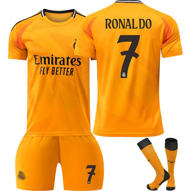(XL(180-185cm)) 24/25 Real Madrid Away #7 Ronaldo Football Kits with Socks