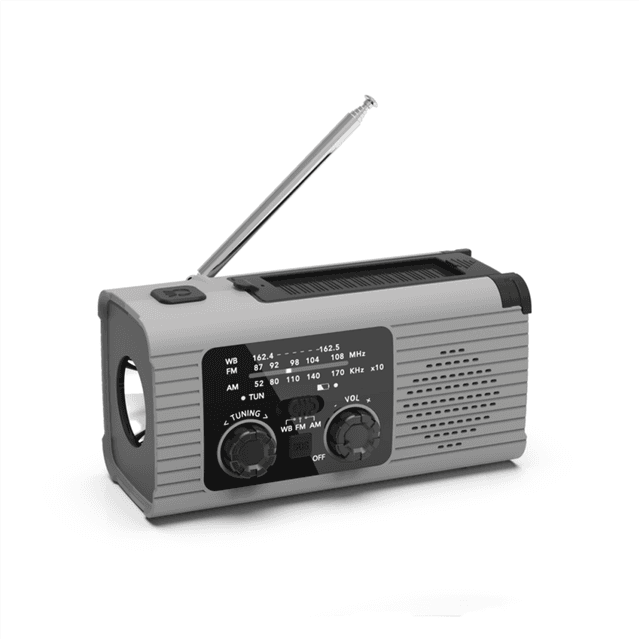 Emergency Weather Radio, 4000MAh Alert Radio Solar Charging, Hand Cran