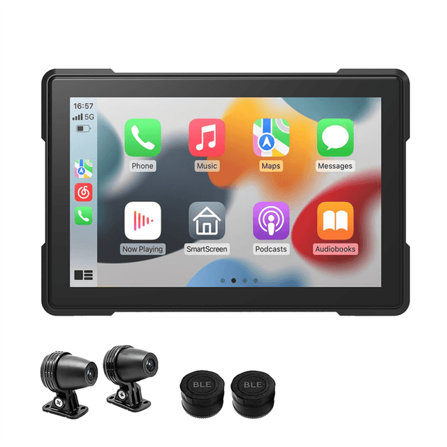 Motorcycle Wireless Carplay Waterproof 1080P 5 Inch WiFi Android-Auto