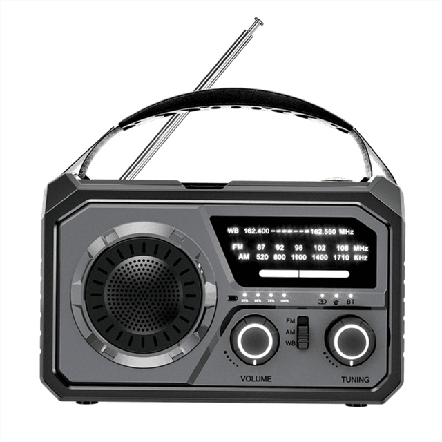 H21 Emergency Radio Bluetooth 5.3 Hand Crank Weather Radio, /AM/FM Sol