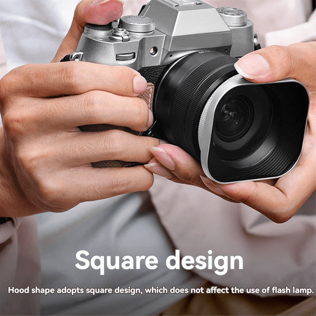 Square Mirrorless Camera Lens Hood 52mm for DSLR Photography Accessori