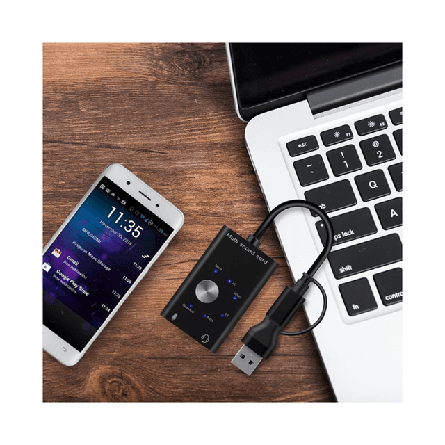 External Sound Card USB2.0 Type C Stereo Microphone Adapter Profession