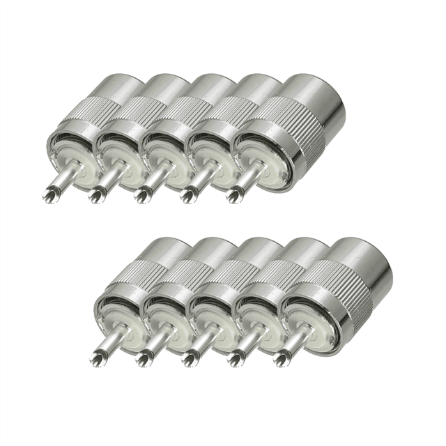 10 Pcs Connector PL259 UHF Male Plug Solder for RG58 RG142 LMR195