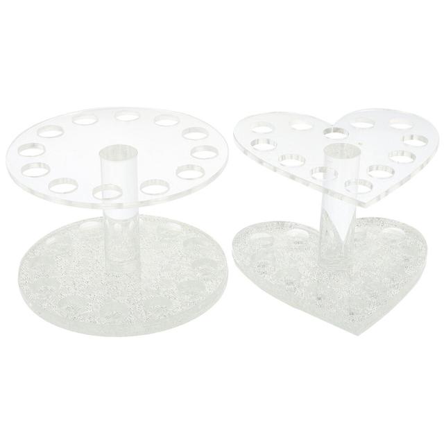 2 Pcs Lid Nail Tool Pen Holder Stand For Manicure Lip Liner