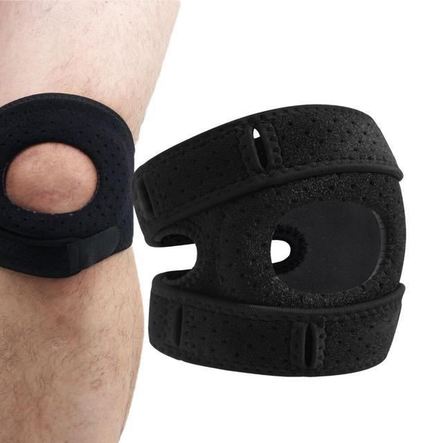 Exercise Knee Pads for Dancing - Adjustable, Shock Absorption Patellar Strap, Black, Ideal for Outdoor Sports and Climbing