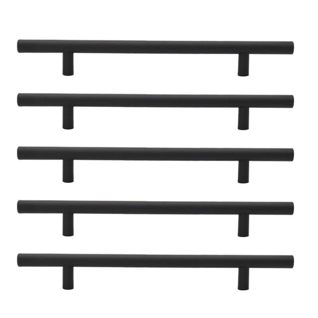 Wardrobe Drawers Handle Black 5pcs 5.9x1.4x0.4in