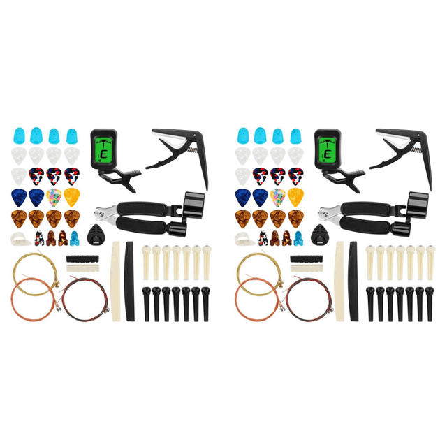 65 PCS Guitar Accessories Kit with Strings, Tuner, Capo, Picks