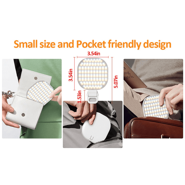 142 LED Selfie Ring light Rechargeable Selfie Light Clip Video Light