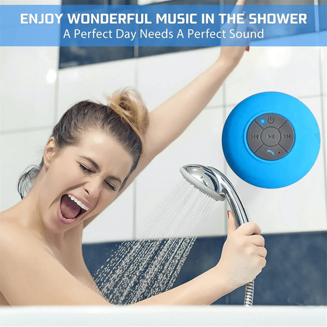 Bathroom Wireless Bluetooth Speaker Suction Cup Blue
