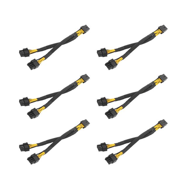 1PCS Female to Dual 2X 8 Pin (6+2) Male PCI Express Power Adapter