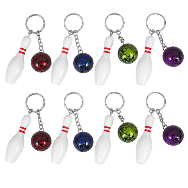 8 Pcs Key Chain Gift Backpack Child Pendant Bowling