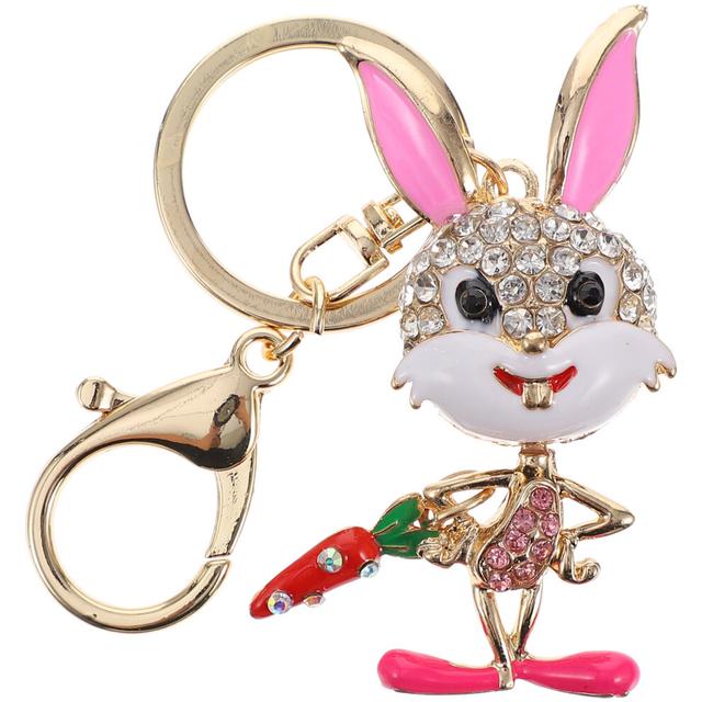 1pc Adorable Suitcase Pendant Alloy Bag Pendant Rhinestone Keychain