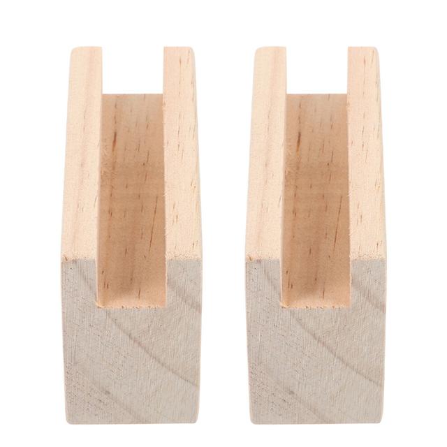 Wooden Furniture Riser Blocks Light Yellow Bed Lifts 2pcs