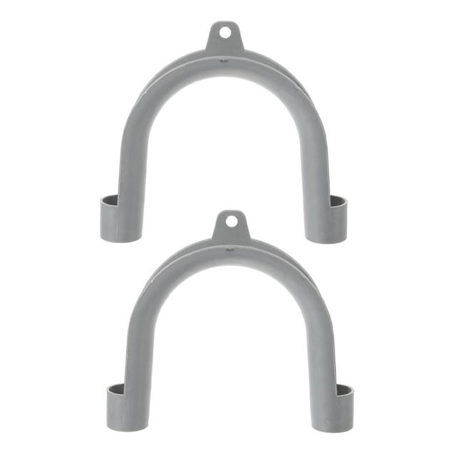 Worgeous 2 Pcs Washing Machine Hook Rack 14.00x13.00x2.20cm Grey Color