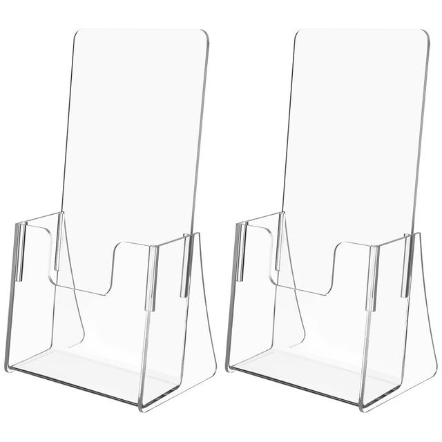 2 Pcs Literature Storage Rack Acrylic Display Stand Office