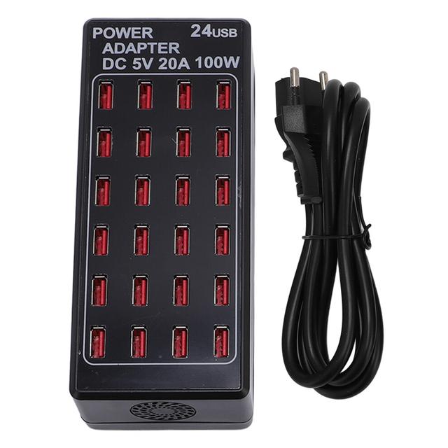 100W 24 Port USB Fast Charging Station Travel