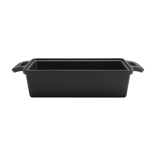 Cast Iron Bread Pan with Lid, Loaf Pans for Oven Baking, 2PCS (Black)