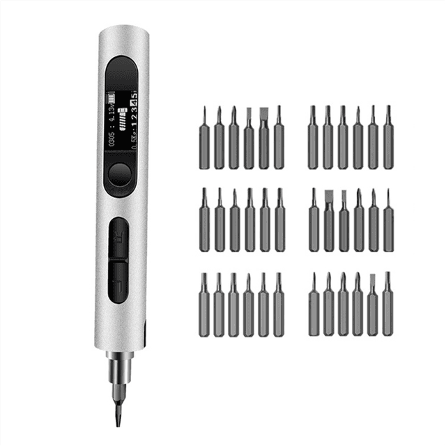 Electric Screwdriver Set with Dual Torque Adjustment Function Silver