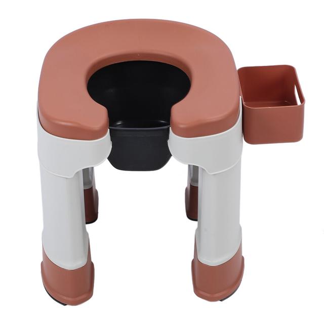Potty Chair for Seniors Bedside Commode with Solid Bucket, 37x37x42cm, Khaki