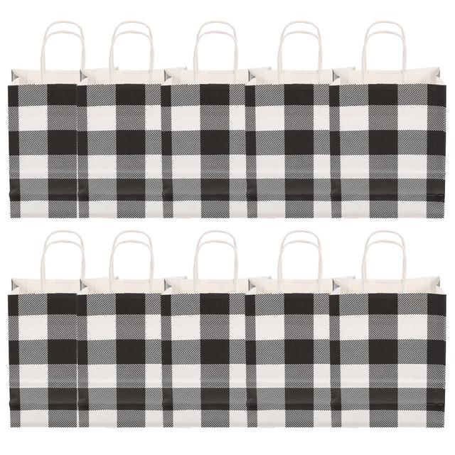 80 Pcs Checkered Gift Bags Paper Packing