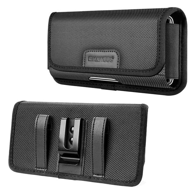 HAWEEL Waterproof Nylon Phone Pouch 4 Sizes Black Waist Bag