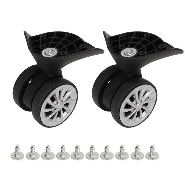One Pair Suitcase Casters Nylon Black Luggage