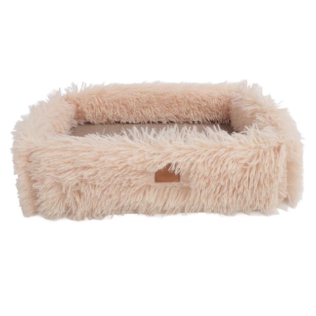 Large Champagne Cat Scratching Bed 44x34x14cm - Stylish & Durable Cardboard