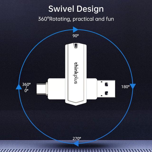 128GB Dual-Port USB-C/USB 3.0 Flash Drive - Compact 64x15.5mm