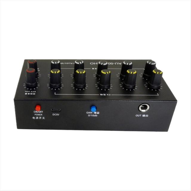AU-501 5CH Microphone Expander 5 Channel 6.5mm Microphone Mixer