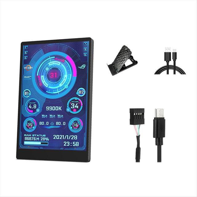 3.5 Inch IPS Type C Secondary Screen for Computer CPU GPU RAM HDD