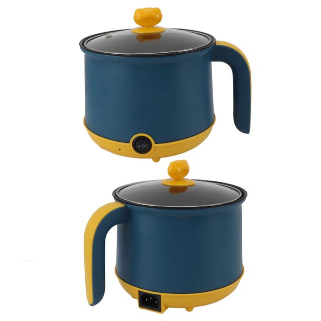 Electric Mini Hot Pot 1.8L 600W Non-Stick, Blue, Adjustable Dual Level