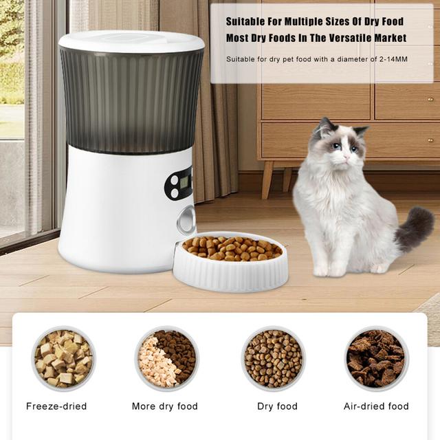 Programmable 6L WiFi Pet Feeder with Camera, 341x341x206mm