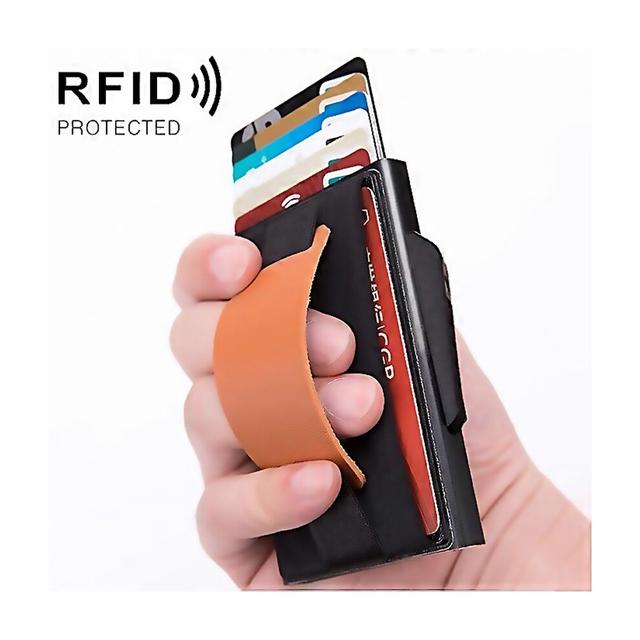 For X32c Automatically Popup Card Type Antimagnetic Rfid Antitheft Men Aluminum Alloy B Dial Button